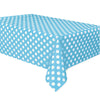 Light Blue Dots Plastic Tablecover 137CM X 274CM (54" X 108")