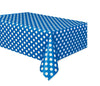 Royal Blue Dot Plastic Tablecover 137CM X 274CM (54" X 108")
