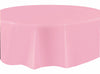 Light Pink Plastic Tablecover Round 213cm Diameter