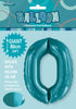 0 Caribbean Teal Number Foil Balloons 86cm (34")