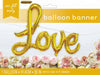 Love" Gold Balloon Banner With Ribbon