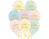Happy Birthday 30cm Pastel Mixed 12pk Latex Balloons
