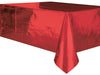 Metallic Red Plastic Table Cover/ Tablecloth Rectangle 1.37m X 2.74m