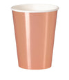 Metallic Rose Gold 270ml / 9oz Paper Cups 8Pk