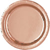 Small 18cm Metallic Rose Gold Round Plates 8Pk