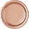 Small 18cm Metallic Rose Gold Round Plates 8Pk