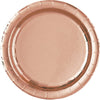 Large 23cm Metallic Rose Gold Round Plates 8Pk