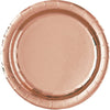 Large 23cm Metallic Rose Gold Round Plates 8Pk