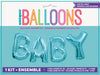 "Baby" Blue 35.5cm (14") Foil Letter Balloon Kit