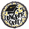 Black & Gold Congrats Grad Gradduation Party Foil Balloon 45cm (18")