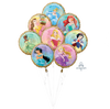 Disney Princess Once Upon A Time Helium Foil Bouquet 8Pack