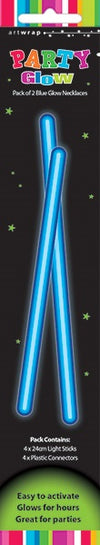 Glow In The Dark Glow Sticks Necklace Party Favors -Blue