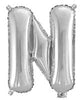 Silver "A"-"Z" Alphabet/Letters 35cm Foil Balloons Air Filled Only