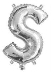 Silver "A"-"Z" Alphabet/Letters 35cm Foil Balloons Air Filled Only