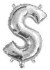 Silver "A"-"Z" Alphabet/Letters 35cm Foil Balloons Air Filled Only