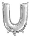 Silver "A"-"Z" Alphabet/Letters 35cm Foil Balloons Air Filled Only