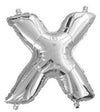 Silver "A"-"Z" Alphabet/Letters 35cm Foil Balloons Air Filled Only