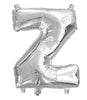 Silver "A"-"Z" Alphabet/Letters 35cm Foil Balloons Air Filled Only