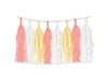 Pastel Peach White Yellow Paper Tassel Garland