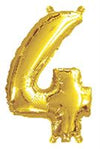 Gold "0"-"9"  Numbers 35cm Foil Balloons Air Filled Only