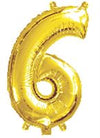 Gold "0"-"9"  Numbers 35cm Foil Balloons Air Filled Only