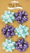6PK Mini Star Gift Bow - Mint & Purple