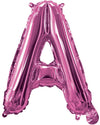 Pink "A"-"Z" Alphabet/Letters 35cm Foil Balloons Air Filled Only