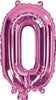 Pink "0"-"9"  Numbers 35cm Foil Balloons Air Filled Only