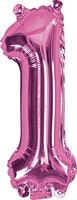 Pink "0"-"9"  Numbers 35cm Foil Balloons Air Filled Only