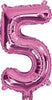 Pink "0"-"9"  Numbers 35cm Foil Balloons Air Filled Only