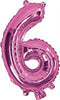Pink "0"-"9"  Numbers 35cm Foil Balloons Air Filled Only
