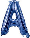 Blue "A"-"Z" Alphabet/Letters 35cm Foil Balloons Air Filled Only