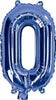 Blue "0"-"9"  Numbers 35cm Foil Balloons Air Filled Only
