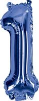 Blue "0"-"9"  Numbers 35cm Foil Balloons Air Filled Only