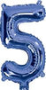 Blue "0"-"9"  Numbers 35cm Foil Balloons Air Filled Only