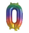 Rainbow "0"-"9"  Numbers 35cm Foil Balloons Air Filled Only
