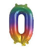 Rainbow "0"-"9"  Numbers 35cm Foil Balloons Air Filled Only