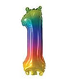 Rainbow "0"-"9"  Numbers 35cm Foil Balloons Air Filled Only