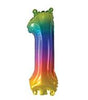 Rainbow "0"-"9"  Numbers 35cm Foil Balloons Air Filled Only