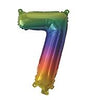 Rainbow "0"-"9"  Numbers 35cm Foil Balloons Air Filled Only