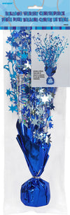 Add Any Age Glitz Blue Foil Balloon Weight / Centerpiece Weight With Sticker Sheet