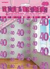 40th Birthday Pink Hanging String Decorations
