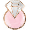 Blush Wedding 17cm Metallic Diamond Ring Shapes Paper Plates