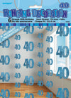 40th Birthday Blue Hanging String Decorations