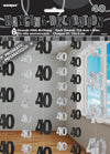 40th Birthday Black & Silver Hanging String Decorations
