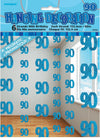 90th Birthday Blue Hanging String Decorations
