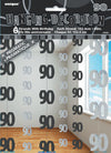 90th Birthday Black & Silver Hanging String Decorations