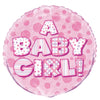 A Baby Girl 45cm (18") Foil Prismatic Balloons