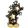 Black & Gold Star Cluster AirLoonz Foil Balloon Anagram