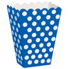 Royal Blue Dots Paper / Popcorn  Treat Boxes Loot Bags
